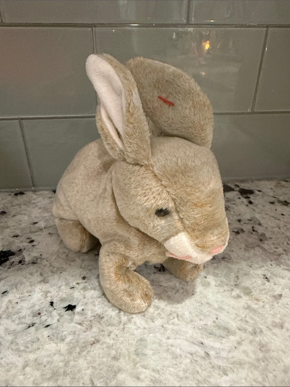 Ty Plush Bunny - Light Brown with Cream Accents Bennie baby